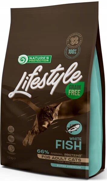 Nature's Protection Cat Dry LifeStyle Gf Adult White Fish 1,5 kg