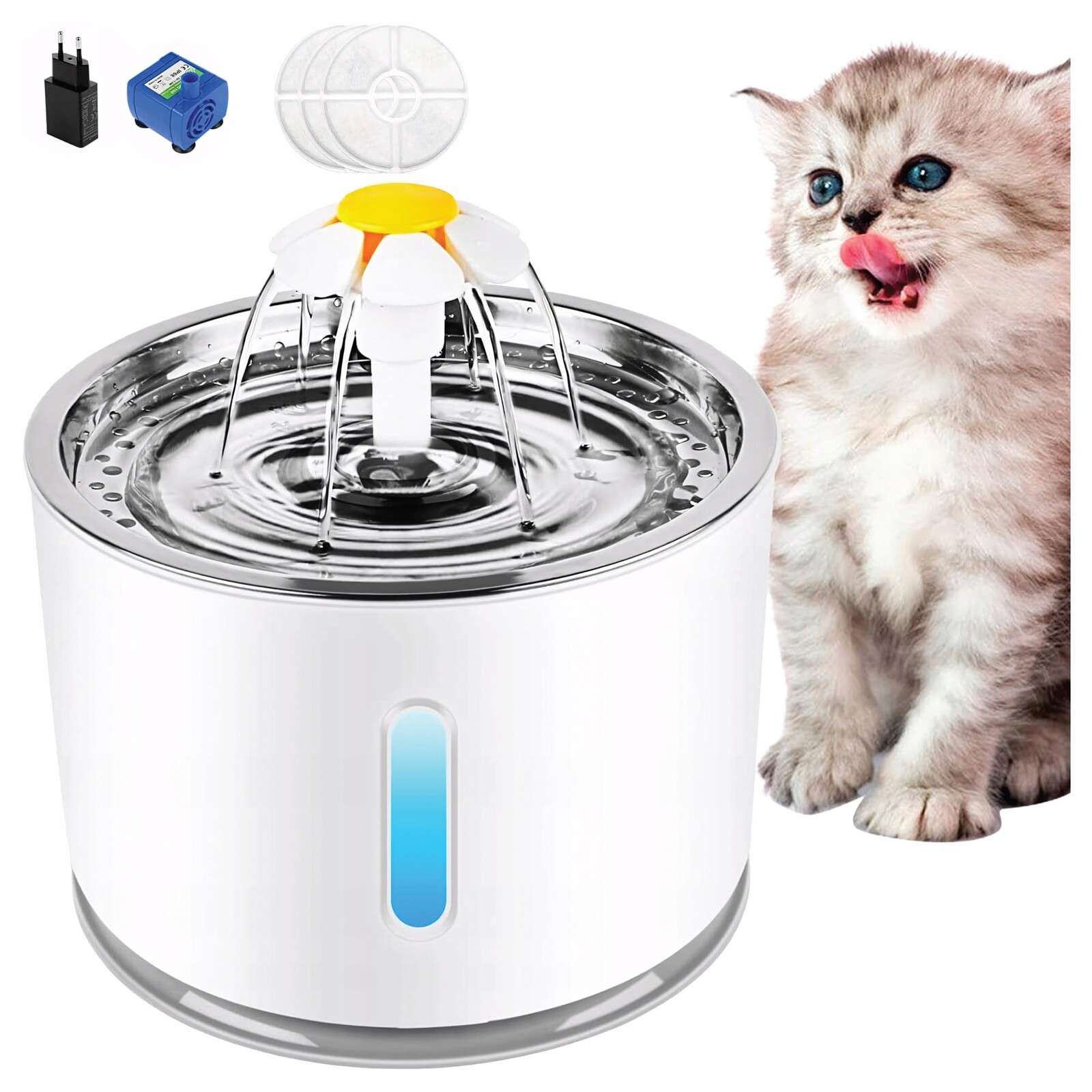 Automatické krmítko pro kočky 2.4 l Fontána Tichá 3 filtry Bonus