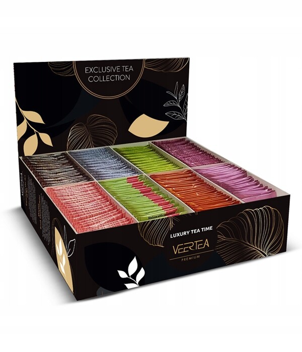Sada čajů Veertea Exclusive Tea Collection Black 200 sáčků 8 Příchutí