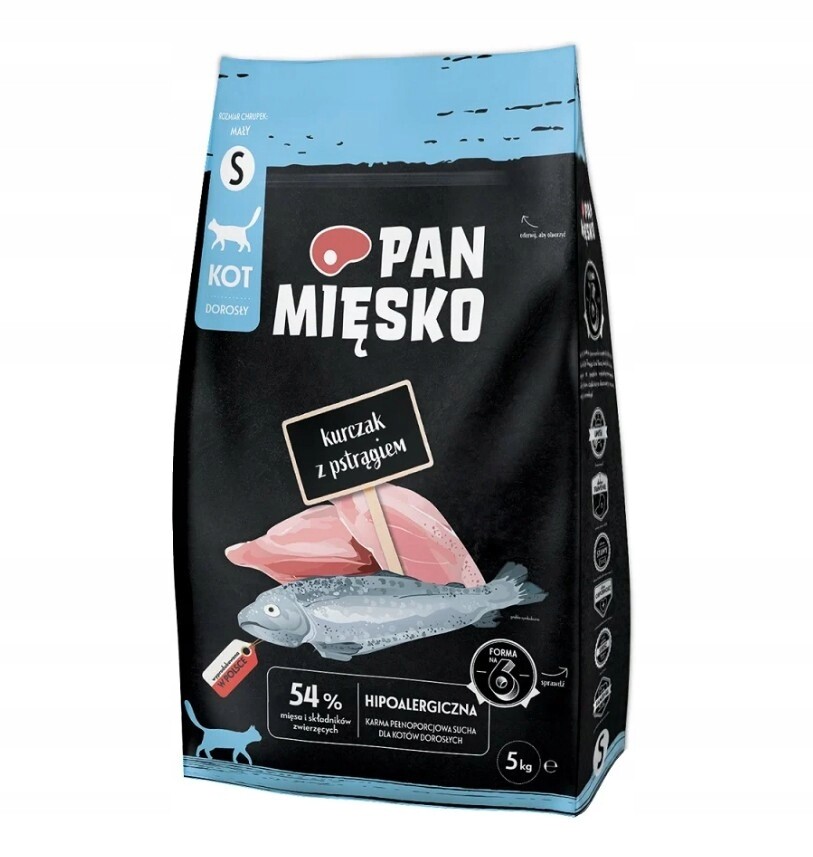 Pan Mięsko Kuře s pstruhem pro kočky křupky S 5 kg