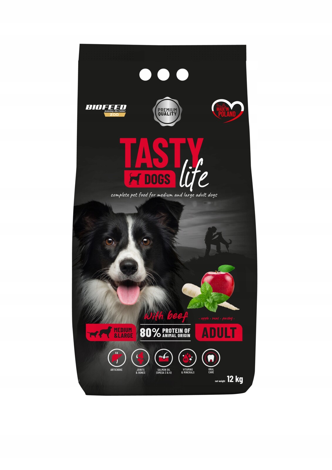 Tasty Dogs Life Suché krmivo pro psy středních a velkých plemen hovězí 12 kg