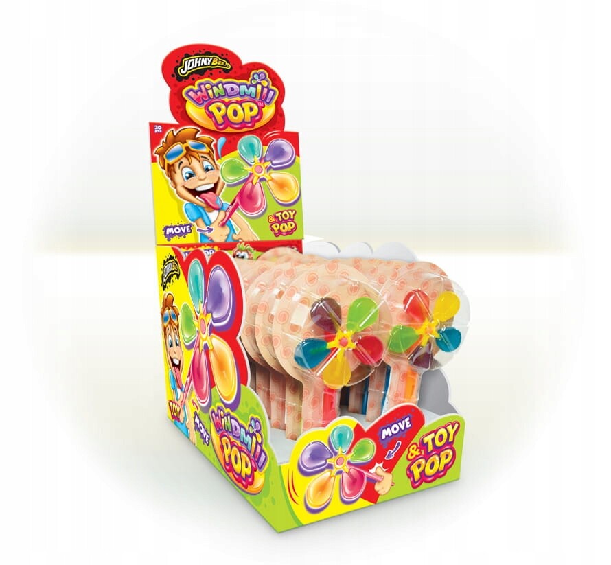 Lízátko Johny Bee Windmill pop 20 kusů