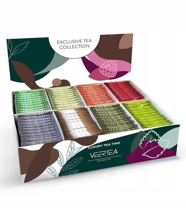 Sada čajů Veertea Exclusive Tea Collection Dark Green 200ks 8 Příchutí
