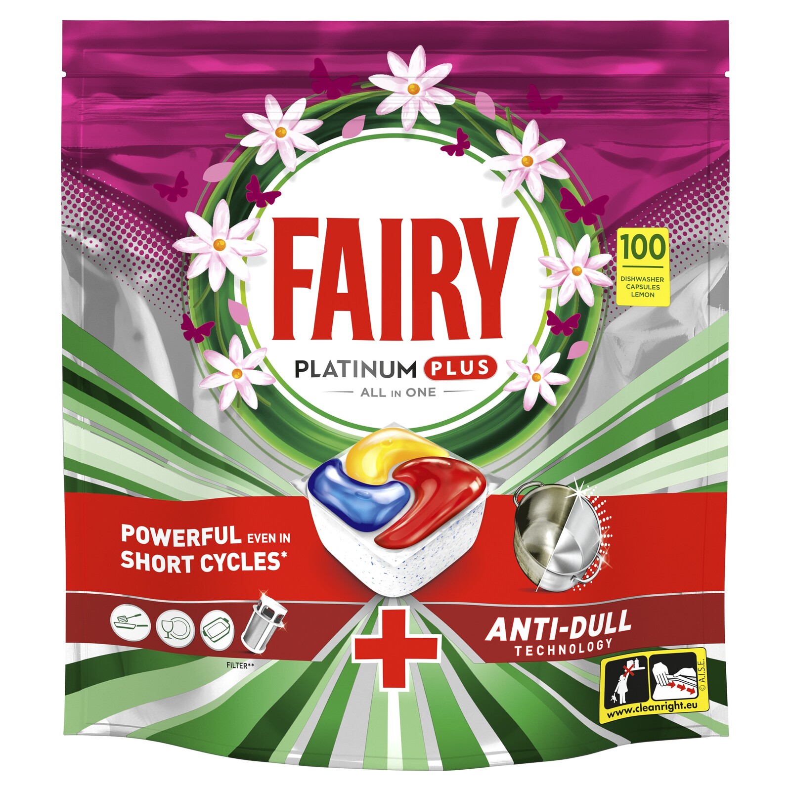 Fairy Tablety do myčky All In One Fairy Platinum Plus Citron, 100 ks