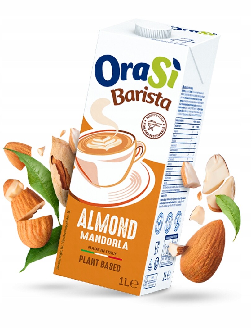 OraSi Barista Almond 1L – italský mandlový nápoj, vynikající ke kávě!