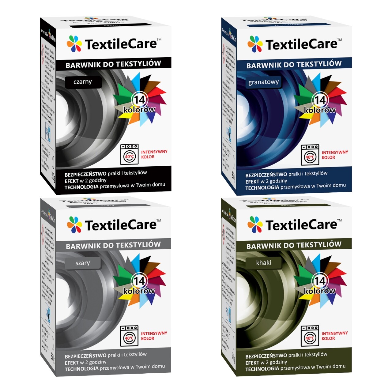 TextileCare Barvník Farba Oblečení Set 4 ks