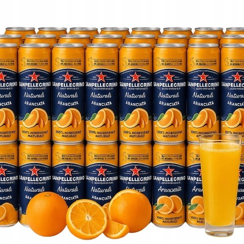 Sanpellegrino l’Aranciata plechovka 330 ml sycený nápoj 100% svařák