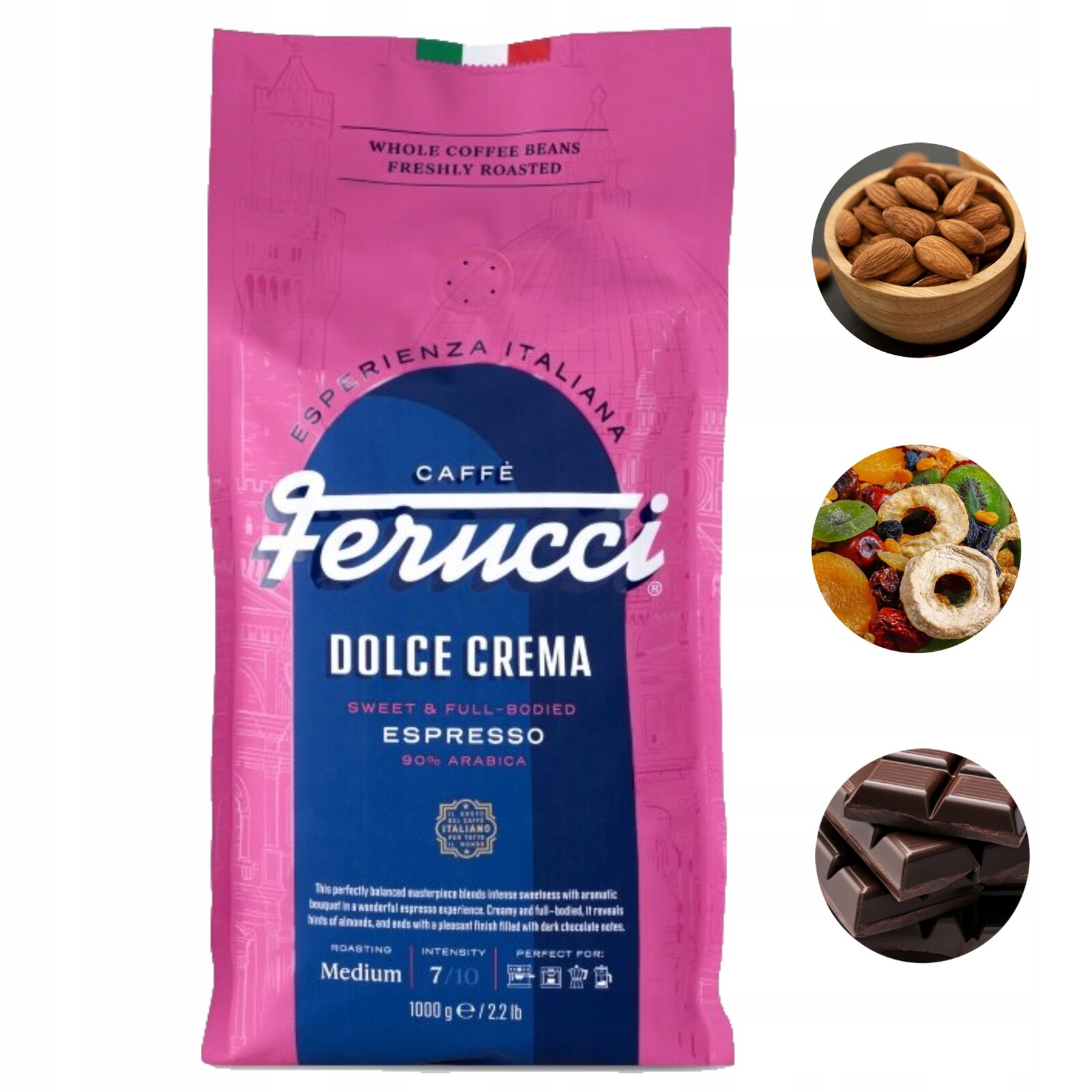 Káva zrnková Ferucci Dolce Crema Arabica Robusta 1kg