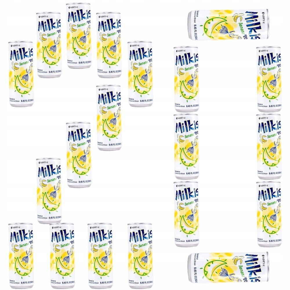 20 x Mléčný sycený nápoj Milkis s banánovou příchutí Banana 250 ml Lotte