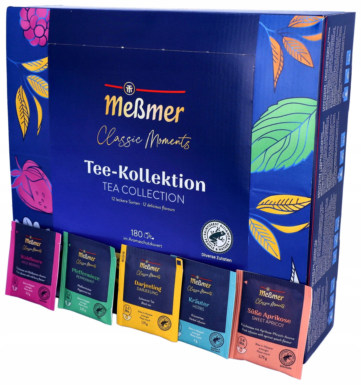 Messmer Sada Kolekce čajů 180 kusů 12 příchutí Čaj jako Dárek De