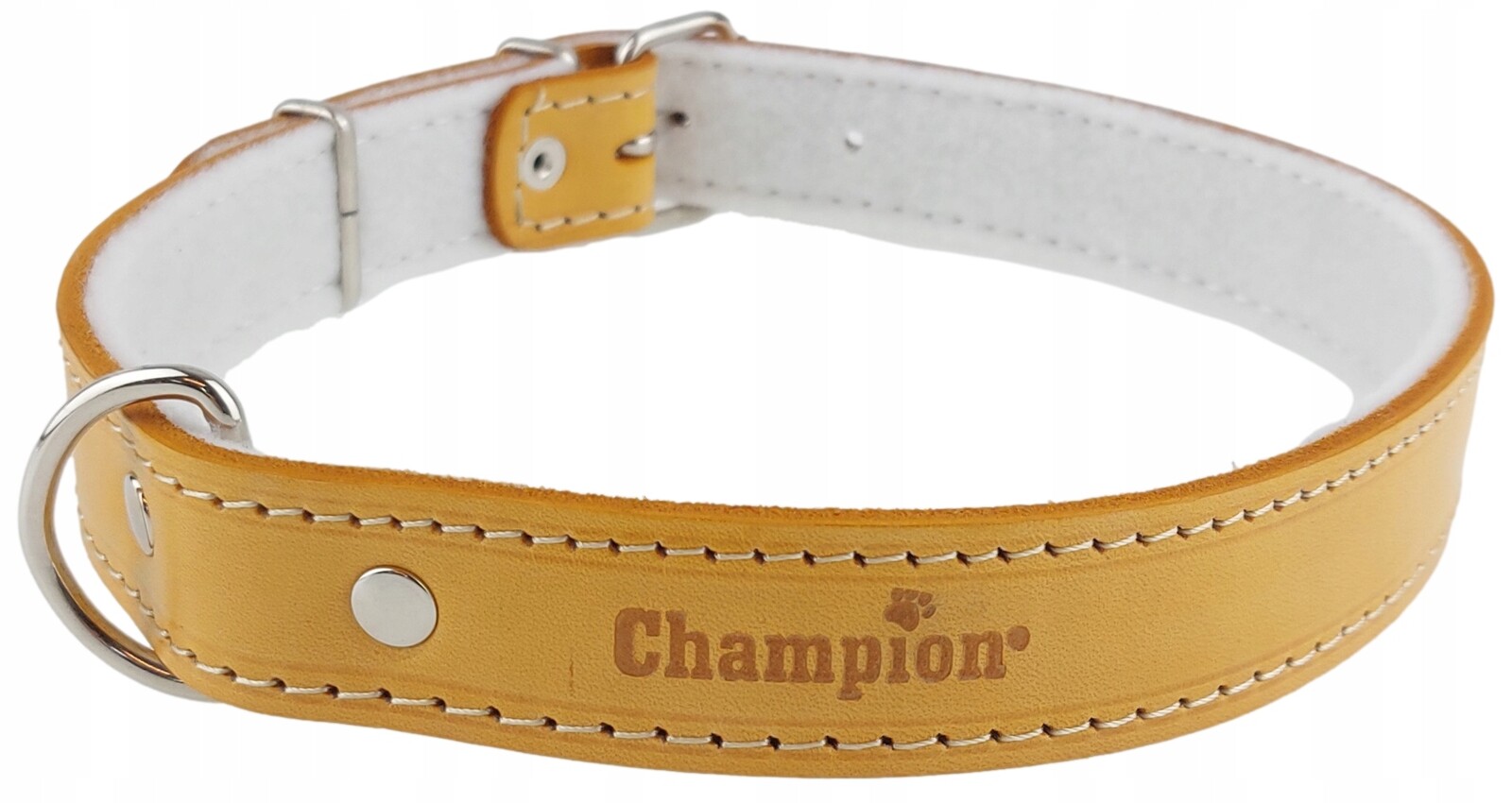 Obojek pro psa Lícová kůže Polský Výrobce Champion 70 cm/3 cm Orange