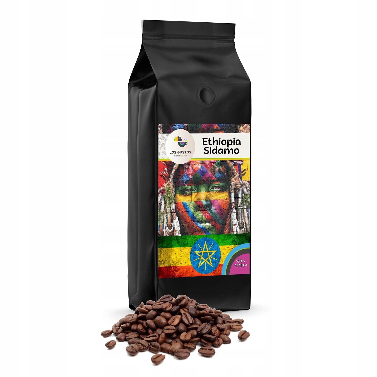 Káva zrnková 1kg Etiopie Sidamo 100% Arabica Čerstvě pražená Los Gustos