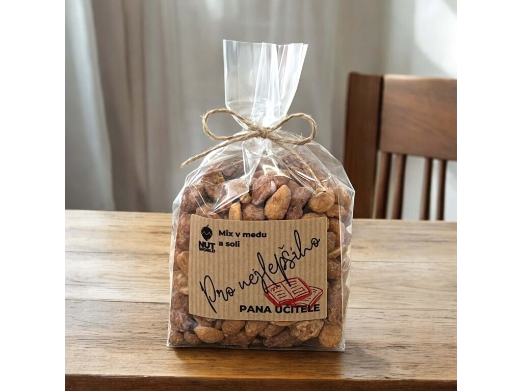 Nutworld.cz Ořechy v celofánu - Mix ořechů v medu a soli 200g PRO PANA UČITELE