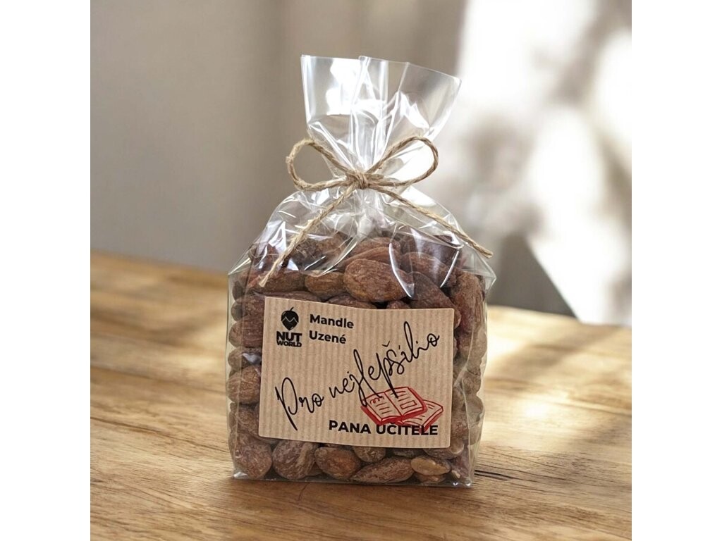 Nutworld.cz Ořechy v celofánu - Mandle uzené 200g PRO PANA UČITELE