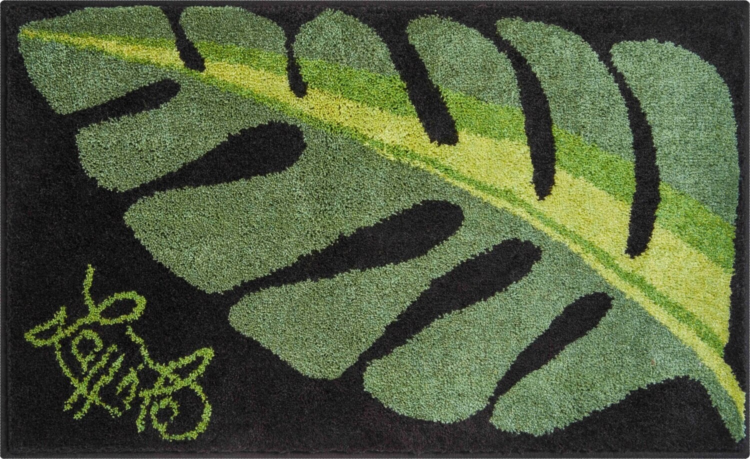 GRUND LEAF - Koupelnová předložka zelená Rozměr: 60x100 cm