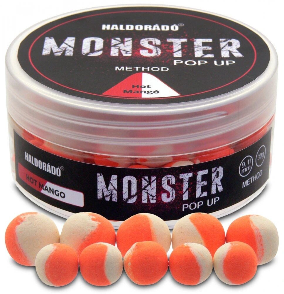 Haldorádó Pop-Up Boilies Method Monster 9+11mm 30g - Hot Mango