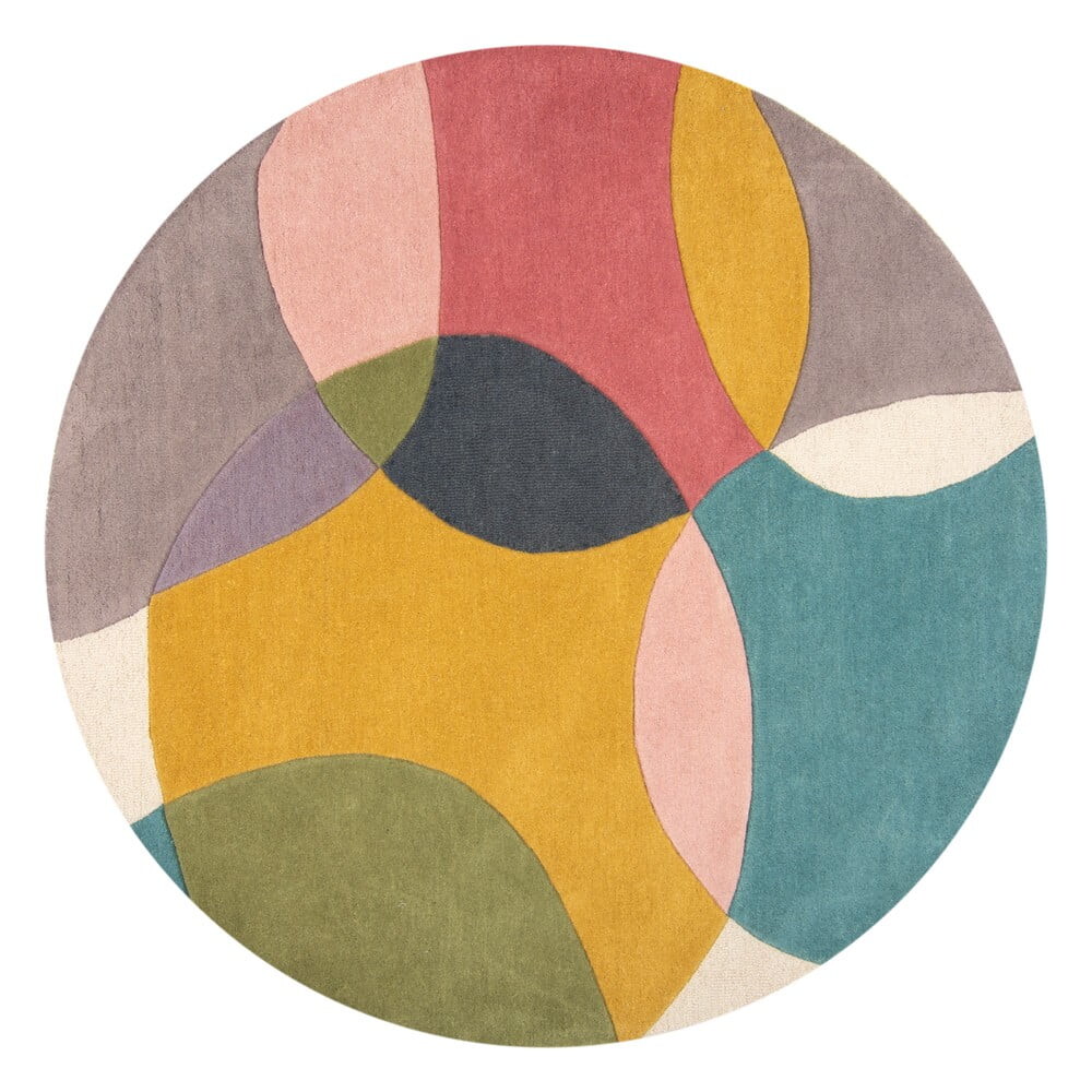 Ručně tkaný vlněný kulatý koberec ø 160 cm Glow Multi – Flair Rugs