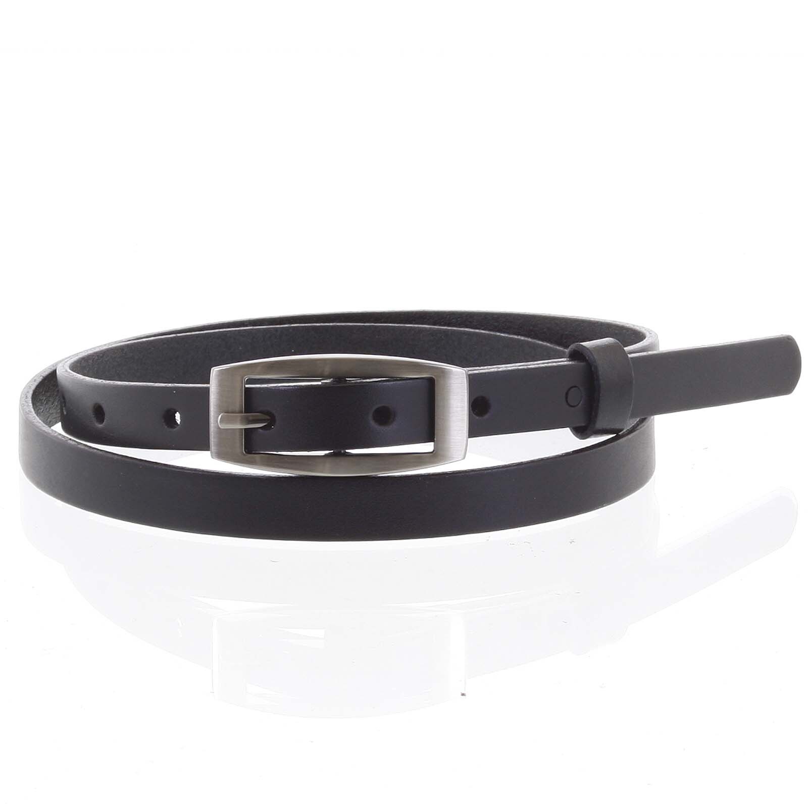 Úzký dámský kožený opasek Nina černý vel. 95