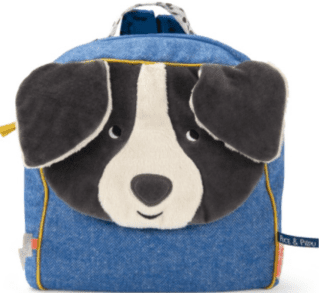 MOULIN ROTY Plyšový batoh pejsek - modrý Puce & Pilou