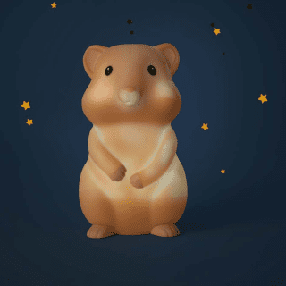 MOULIN ROTY Noční světlo Křeček (USB) Puce & Pilou