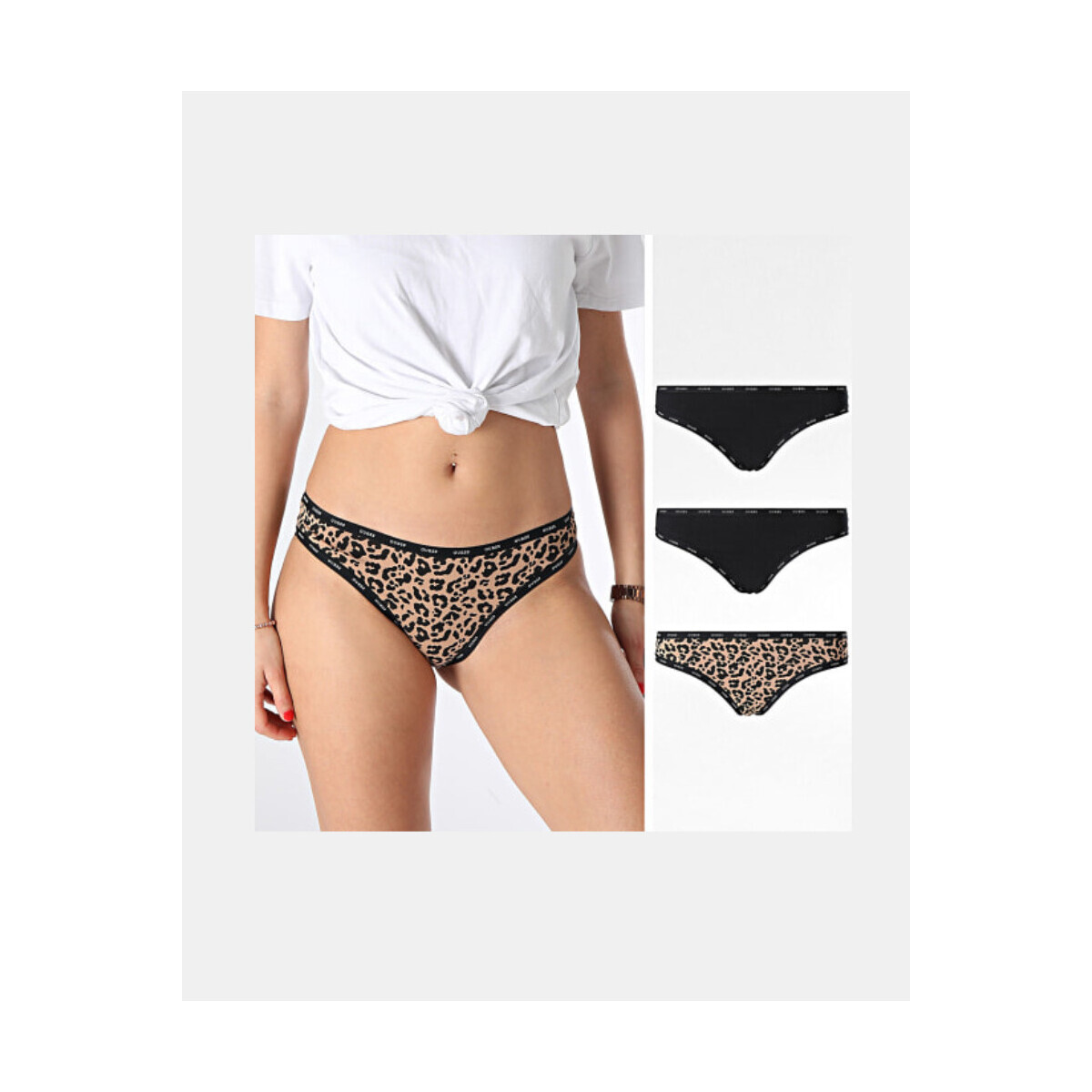 Guess  O4GG24 K6YW1 PRINTED BASIC THONG  Černá