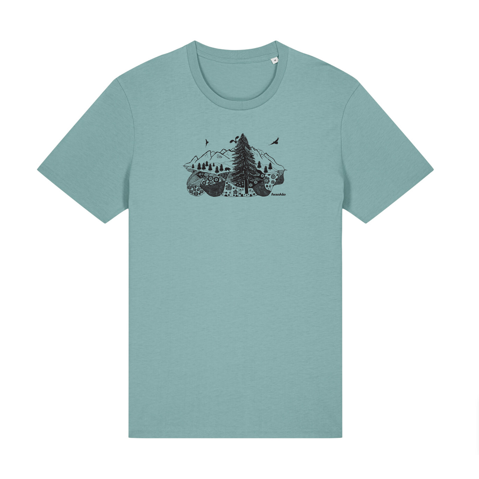 Tričko Lesní krajina modrozelené