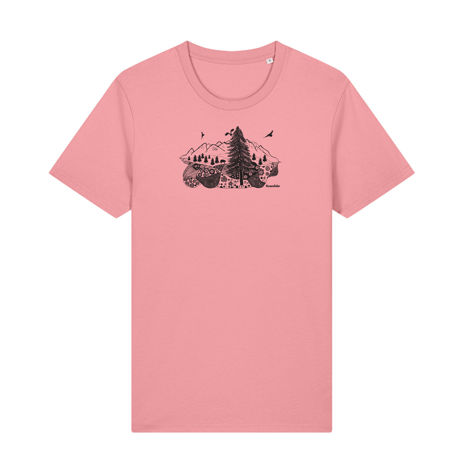 Tričko Lesní krajina růžové