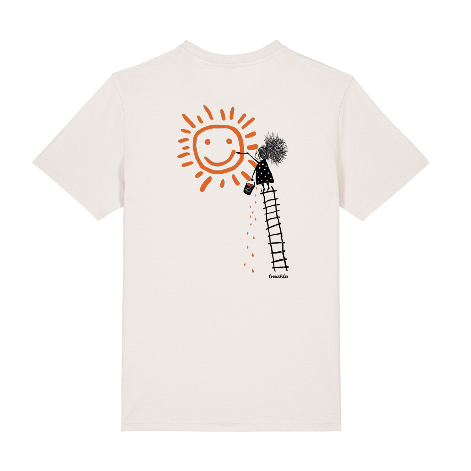 Tričko Veselé slunce béžové s potiskem na zádech