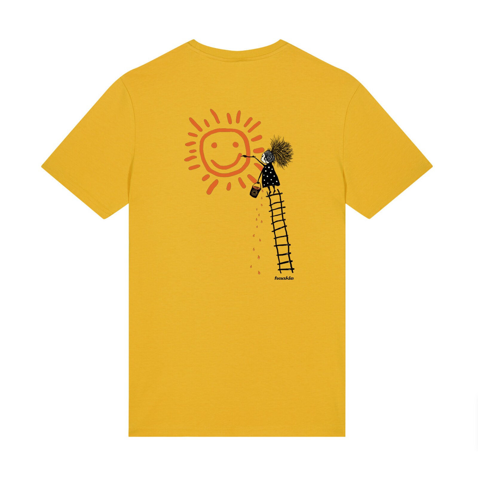 Tričko Veselé slunce žluté s potiskem na zádech