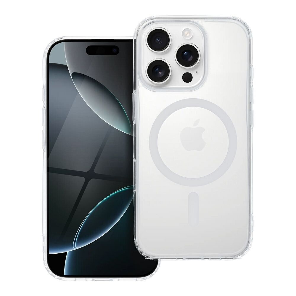 Zadní kryt Drop Glue Colorful Ring Mag Cover compatible with MagSafe pro Apple iPhone 15 Pro, bílá