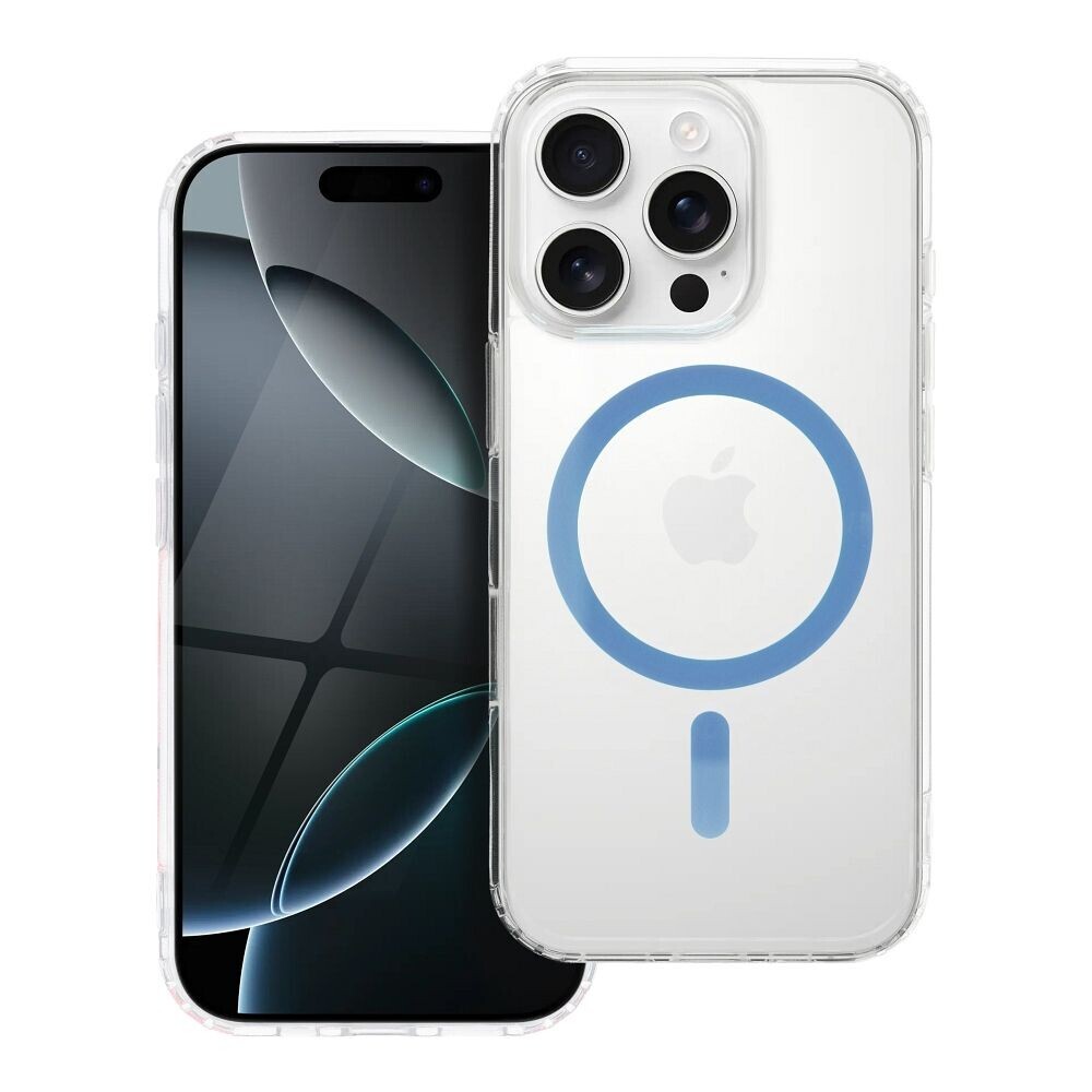 Zadní kryt Drop Glue Colorful Ring Mag Cover compatible with MagSafe pro Apple iPhone 13 Pro, světle modrá