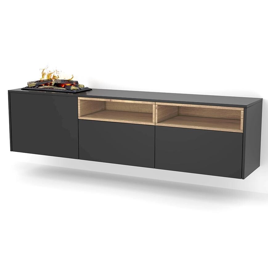 Elektrický krb Tecero Cassette 400/600 černá/dub