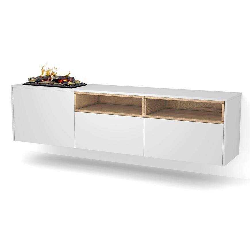 Elektrický krb Tecero Cassette 400/600 bílá/dub