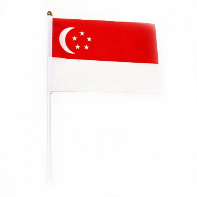 Vlajka Singapur 14 x 21 cm na plastové tyčce