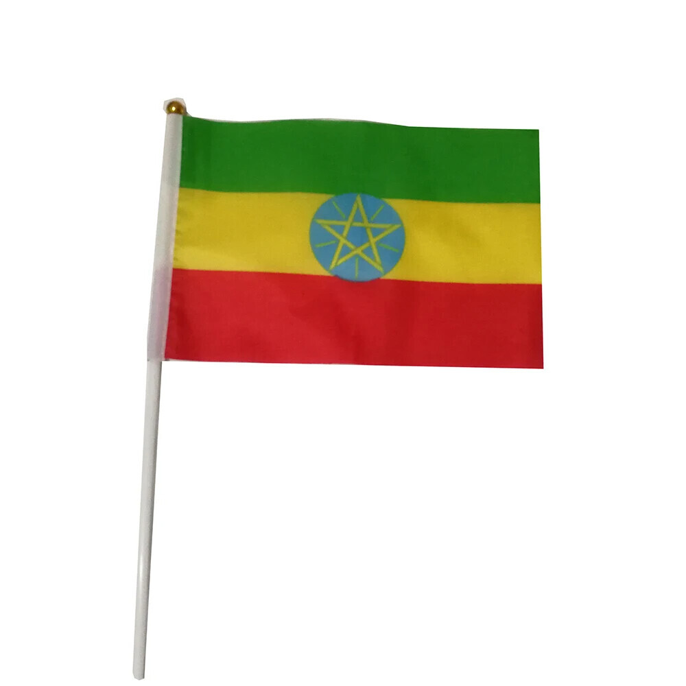 Vlajka Etiopie 14 x 21 cm na plastové tyčce