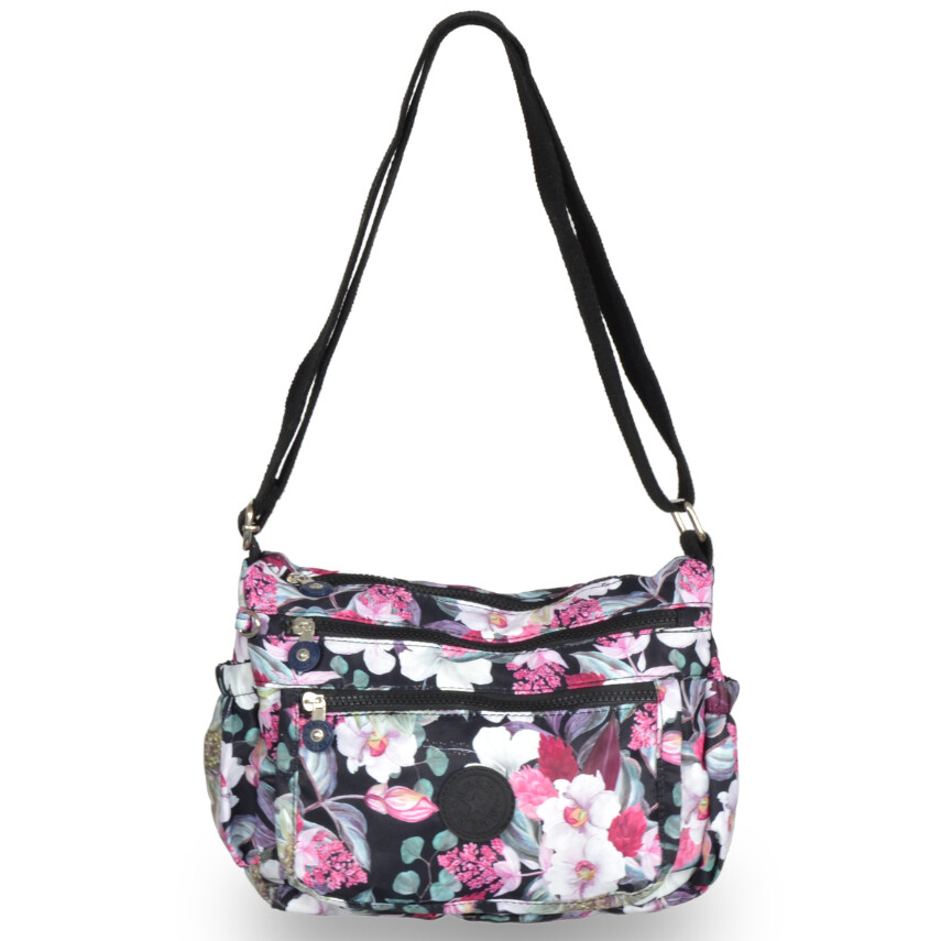 Kabelka Metro Flower LL177 - černá-barevná