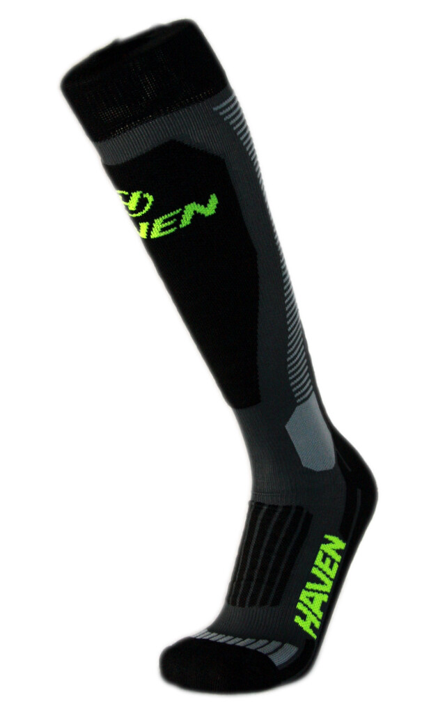 Zimní dětské kompresní podkolenky Haven Compressive Ski - černé-šedé, 27-30