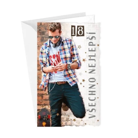 Argus Blahopřání k 18. narozeninám - klopa na peníze - 15-6508c18