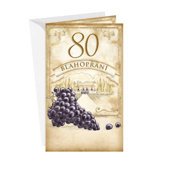 Argus Blahopřání k 80. narozeninám - klopa na peníze - 15-6416c80