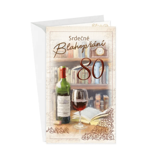 Argus Blahopřání k 80. narozeninám - klopa na peníze - 15-6512c80