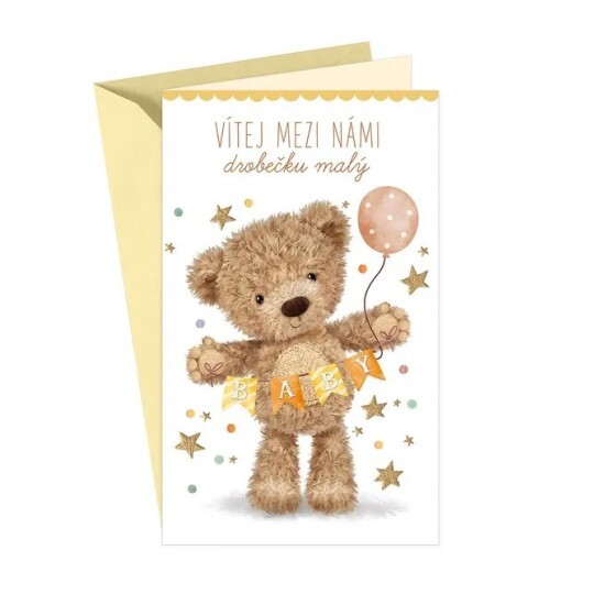 Argus Blahopřání k narození dítěte - klopa na peníze - 16-664c