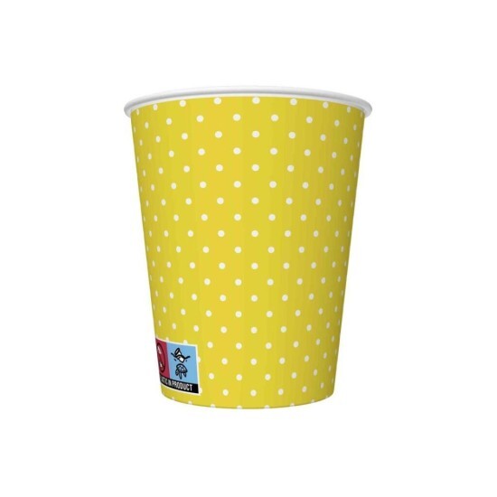 Papírové kelímky - White Dots on Sunflower Yellow - 250 ml - 8 ks - KD01_OG_036809