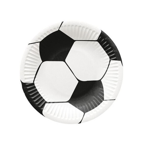 POL-MAK Papírové talíře malé - Soccer Ball - 18 cm - 8 ks -PPD8003500