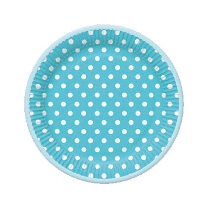 POL-MAK Papírové talíře malé - Dots Blue - 18 cm - 8 ks - TM01_OG_038306