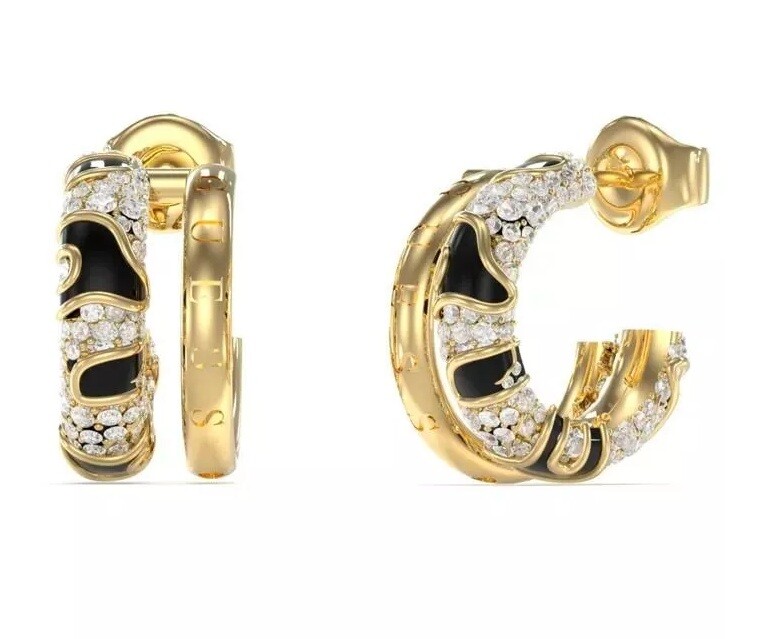 Guess Jedinečné kruhové náušnice s krystaly Fabulous Me JUBE05193JWYGBKT/U