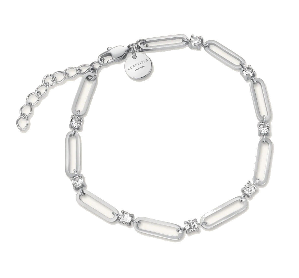 Rosefield Slušivý ocelový náramek s krystaly Round JBRCS-J1025