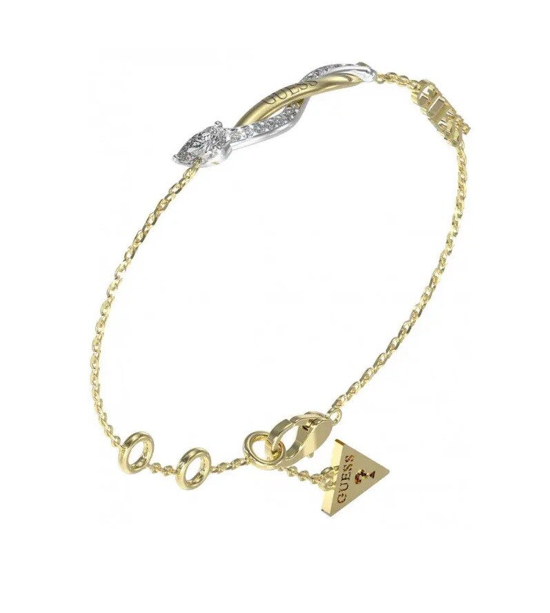 Guess Elegantní bicolor náramek se zirkony Twist JUBB05067JWYGRH 18,5 cm