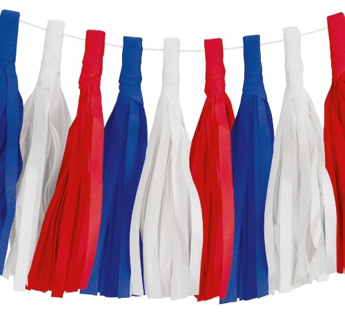 Závěsné třásně trikolora USA - UK 213 cm