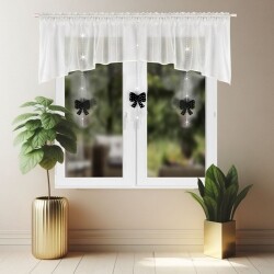 Hotová záclona krátká se zavěšenými mašličkami