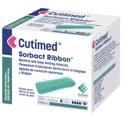 Cutimed Sorbact Ribbon antimikrobiální krytí příze v roli 2cmx50cm 20ks